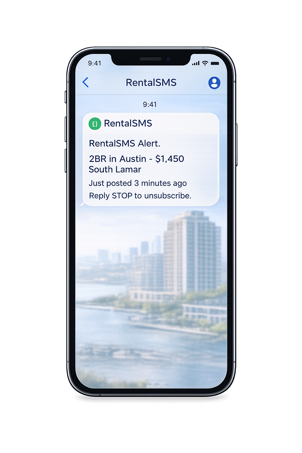 RentalSMS phone preview